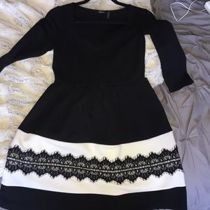 Black & white dress with lace detail